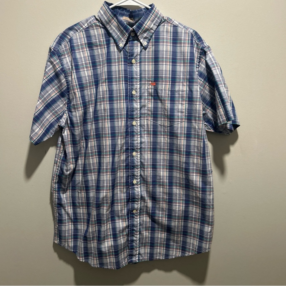 Southern Marsh Blue and White Casual Button Down Shirt